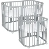 Waldin 7in1 mit Matratze, Grau - Grau