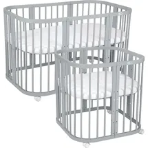 Waldin 7in1 mit Matratze, Grau - Grau