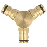tecuro Y-Verteilerstück Schlauchverbinder Messing  - goldfarben