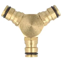 tecuro Y-Verteilerstück Schlauchverbinder Messing  - goldfarben