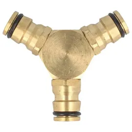 tecuro Y-Verteilerstück Schlauchverbinder Messing  - goldfarben