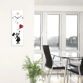 ARTland "Glasuhr Silhouette Mädchen Herz schwarz, Weiß U1UK