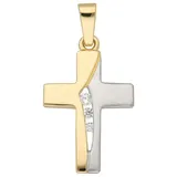 Adelia ́s Kreuzanhänger Damen & Herren 333 Gold Kreuz Anhänger mit Zirkonia, mit Zirkonia für Damen & Herren goldfarben