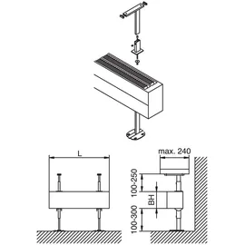 Kermi Bankträger-Set 1 Konvektor Typ 21/22/32/33, Weiß ZM00020001