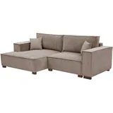 Tchibo - Sofa 2-Sitzer mit Auszugsbett rechts - 253x150x87cm - braun - Polyester / Holz / Schaumstoff