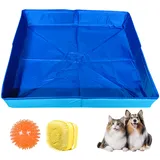 Hundepool Kleine Hunde Katzen Faltbar, Anti-Rutsch Katzenpool Hundebadewanne, Mini Hunde Katzen Pool Planschbecken Ohne Aufblasen, Hundeplanschbecken Hundepools, Pool Hund Hundebecken (D-50 * 10)