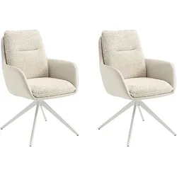 Esszimmerstuhl HOME AFFAIRE "Barcelona", beige (natur, weiß, fuß gerade), H:92cm T:59cm, Metall, Stühle, verschiedene Gestelle in Holz oder Metall
