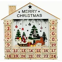 Weihnachten-Adventskalender Holz LED-Beleuchtung selber befüllen 24 Schubladen