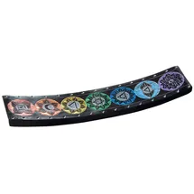 Saraswati Räucherstäbchenhalter "7 Chakren" Black Stone graviert 25 x 5 cm