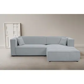 werk2 Eckcouch Cord 2-Sitzer Grau