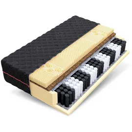 Fdm Matratze 100x200 Taschenfederkern DARK 7 Zonen H3 Kokos HR-Schaum Massage 24 cm