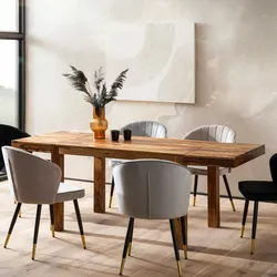 KADIMA DESIGN Esszimmertisch 120 - 200 cm Sheesham Massivholz Zeitlos, Küchentisch Verlängerbar, Speisetisch Groß Rechteckig Schlicht, Holztisch