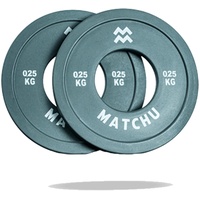 Matchu Sports | Fractional Plates | Mini Hantelscheiben | 0,25/0,5/1/1,5/2,5 KG | Satz mit 2 Stück | Stahl mit Gummiaußenschicht | Durchmesser 50mm (Schwarz - 0,25 KG)