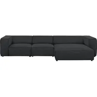 W.Schillig Ecksofa »around-the-block«, mit eleganter Biese, mit Federkern, Breite 341 cm blau