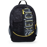 NE.ON! Sketch Rucksack mit 3 Fächern, Reißverschluss, schwarz, Rucksack für die mittlere Schule, verstellbare und atmungsaktive gepolsterte Schultergurte und Rückenlehne, 100% wasserdicht, urbaner