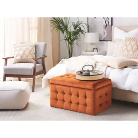 Beliani Hocker mit Stauraum Samt 0 x 0 x 0 cm Orange