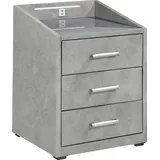 ed exciting design "Moon", grau (hellgrau, soro 90 light grau), B:47cm H:61cm T:46cm, Sideboards, Nachtkonsole, mit LED-Beleuchtung und USB-Anschluss & USB-C-Anschluss