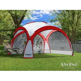 Swing&Harmonie LED Event Pavillon 4,5 x 4,5 m inkl. Solarmodul rot