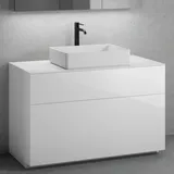 neoro n50 Unterschrank B: 120 cm mit 2 Auszügen, Waschtisch B: 58 cm weiß matt, B: 120.5 BN0065WM+BN0444WH+BN0404WM