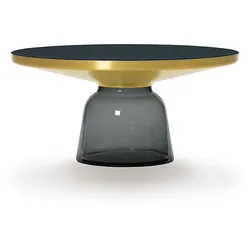 Tisch Bell Table ClassiCon Tischfuß Glas grau weiß, Designer Sebastian Herkner, 36 cm