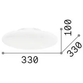 Ideal Lux Smarties PL1 D33, opalglas-deckenleuchte,