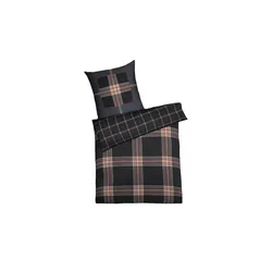 kaeppel Mako Satin Bettwäsche  Glencheck , schwarz , Maße (cm): B: 135