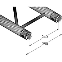 Alutruss BILOCK BQ2-S1000 2-Punkt-Traverse sw, Montage Lichttechnik