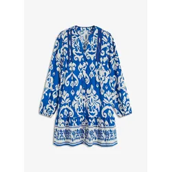 bonprix Tunika-Kleid aus fließender Viskose, blau, 44, Viskose