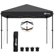 Sekey Faltpavillon 3 x 3 m inkl. 4 Seitenteile Schwarz