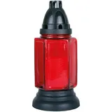 HS Candle Grableuchte aus Glas ca. 24cm (Rot), inklusiv Nachfüllkerze