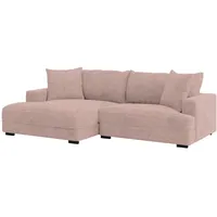 P & B Ecksofa, Rosa, Textil, L-Form, 265x180 cm, Made in Europe, Wohnzimmer, Sofas & Couches, Wohnlandschaften, Ecksofas