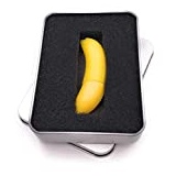 Onwomania Banane Obst Essen USB Stick in Alu Geschenkbox 64 GB USB 2.0