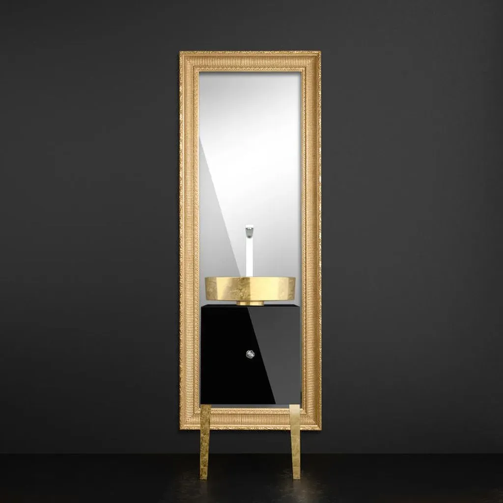 Glassdesign Monnalisa Florence Schrankmöbel FLNFOFOSFTF3 - Schwarz/Gold