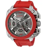 Diesel Herren' Bamf 'Quartz Stahl Silikon Freizeit Uhr, Farbe: Rot DZ7368