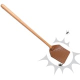 PW TOOLS PU Leder Fliegenklatsche, Fliegenklatsche 1 Stück, Fliegenklatsche Stabil, Fly Swatter, Mückenklatsche, Spidercatcher, Küche Fliegenklatsche, Mit Langem Holzgriff