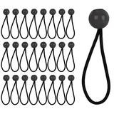 Relaxdays Spanngurt - Ladungssicherung, 25x Spanngummis mit Kugel, 25er Set, Planen Spanner 22 cm, Befestigung, Gummispanner, Zelt Trampolin, schwarz