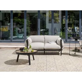 Beliani Esperia Gartensofa 2-Sitzer Aluminium schwarz/grau