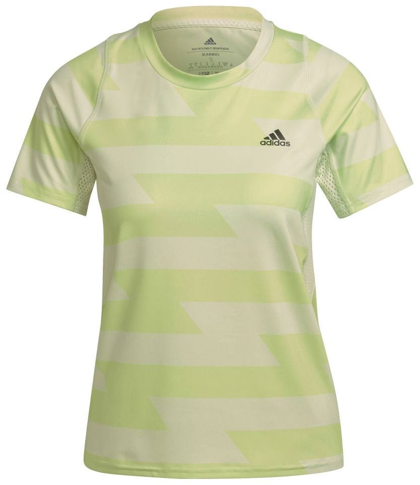 Adidas Damen Fast Allover Print T-Shirt gelb