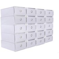 Schuhboxen Stapelbar Transparent 20 Stück Kunststoff Schuhkarton mit Schublade Schuhaufbewahrung für Schuh Organizer