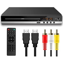 XDOVET Mini-DVD-Player HDMI,1080P HD-Kompakt-DVD-Player für Smart-TV DVD-Player (mit All Region Free,CD-DVD-Player,USB/Fernbedienung) schwarz