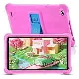 qunyiCO Tablet Kinder 7 Zoll Android 10 | Lern-Tablet für Kinder von 3-12 Jahren mit Elternsteuerung, 2 GB + 32 GB, Dual-Kamera, WLAN | vorinstallierte App + Schutzhülle (Rosa)