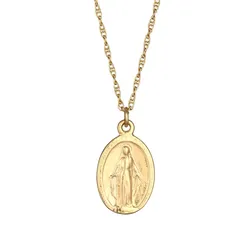 Elli Marienbild Oval 925 Sterling Silber goldfarben Damen 