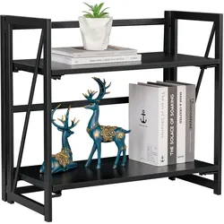 WellHome - Schwarzes Metallregal 60x30x55cm