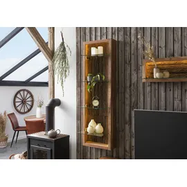 Massivmoebel24 Hängevitrine Akazie 45 x 30 x 145 cm Beige