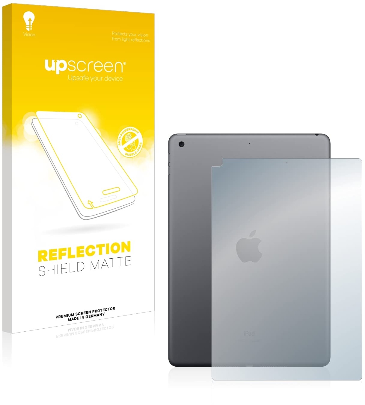 upscreen Entspiegelungs-Schutzfolie für Apple iPad 10.2" WiFi Cellular 2021 (Rückseite, 9 Gen.) Displayschutz-Folie Matt [Anti-Reflex,