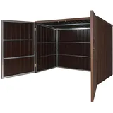 MCW Mülltonnenverkleidung MCW-J29, Mülltonnenbox für Müllcontainer 660-770L, WPC Metall 172x213x112cm ~