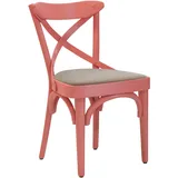 2er-Set Maudez | Bugholzstuhl | Holz / Samt | Rosa / Taupe | Bugholz