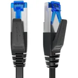 KabelDirekt – LAN Kabel flach, bruchfest konstruiert – 12,5m (CAT7 Kabel & Netzwerkkabel, 10 Gbit/s, besonders flexibel & geeignet als Verlegekabel, maximale Glasfaser-Geschwindigkeit, RJ45, schwarz)