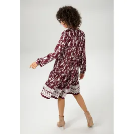 Aniston CASUAL Tunikakleid mit kunstvollem Druck und Bordüre am Saum Lila 38