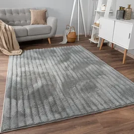 KADIMA DESIGN Hochflorteppich,, mit Struktur Florhöhe: 23 mm, Grau, 80 x 150 cm